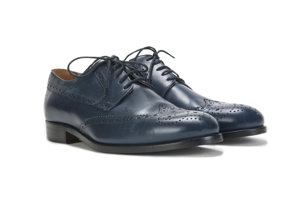 Blue Formal Shoes: Mens Blue Leather Brogue Shoes Online