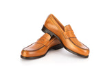 Load image into Gallery viewer, Tan Penny Loafer Moccasin Shoes

