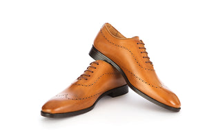Mens Tan Shoes Brogue Oxford style
