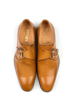 Load image into Gallery viewer, tan luxury monk strap shoes
