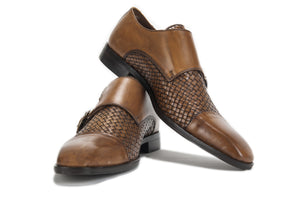 Cognac Double Monk Strap Luxury Shoes