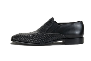 Black Leather Slip On Italian Shoes