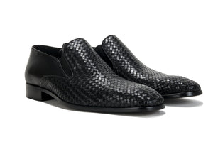 Black Leather Slip On shoes 
