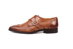 Load image into Gallery viewer, Single Buckle Shoes Tan Colour Monk Straps
