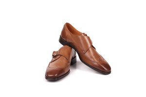 Mens Single Buckle Tan Monks
