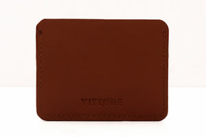 Vittore Tan Leather Credit Card Holder Wallet for Men