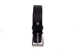 Load image into Gallery viewer, Mens Handcrafted Black Leather Belt
