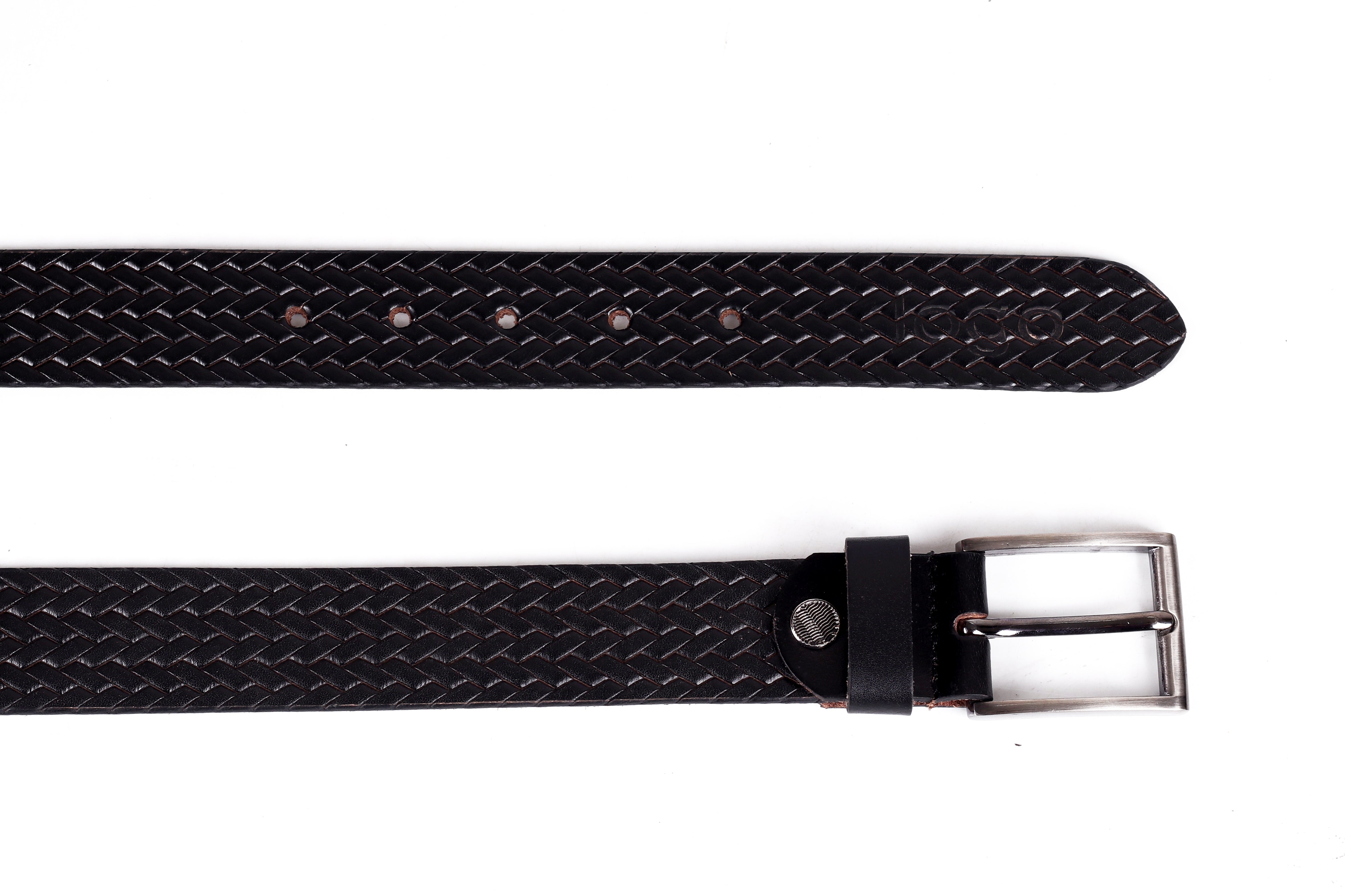 Handcrafted Black Leather Belt for Men
