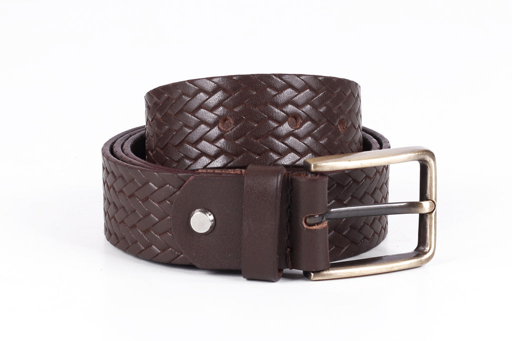 Mens Dark Brown Leather Belt Online