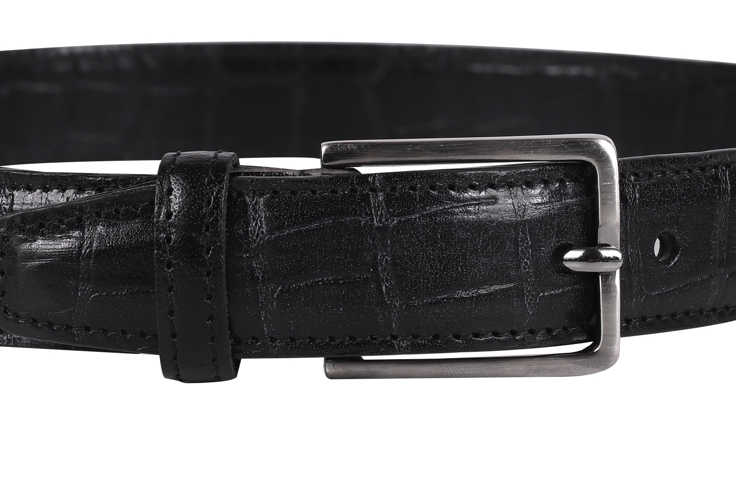 black leather belt