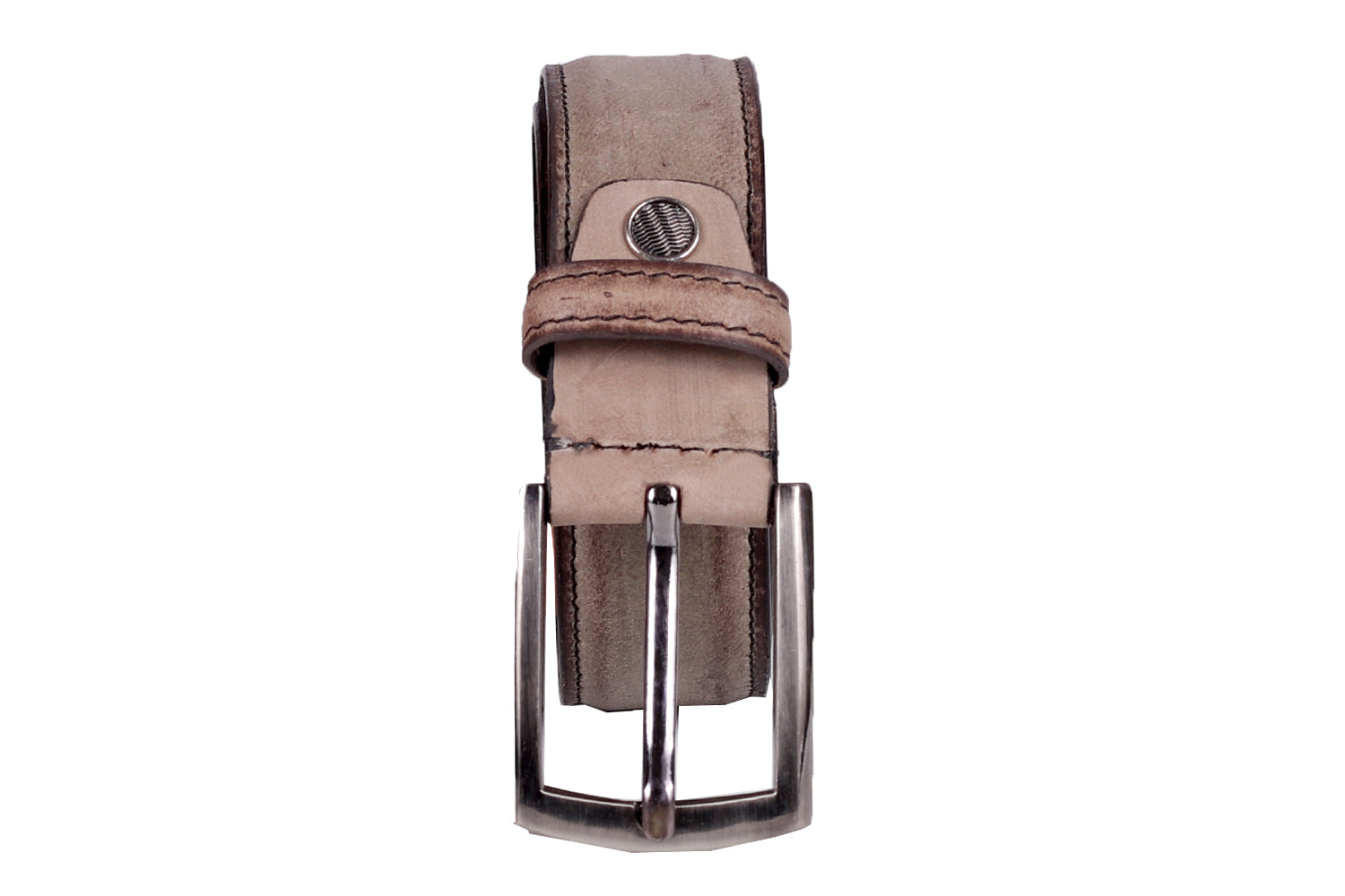 Beige Leather Belt for Men