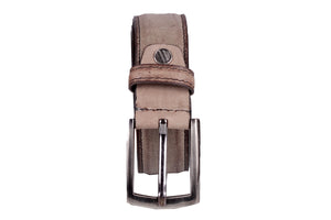 Beige Leather Belt for Men