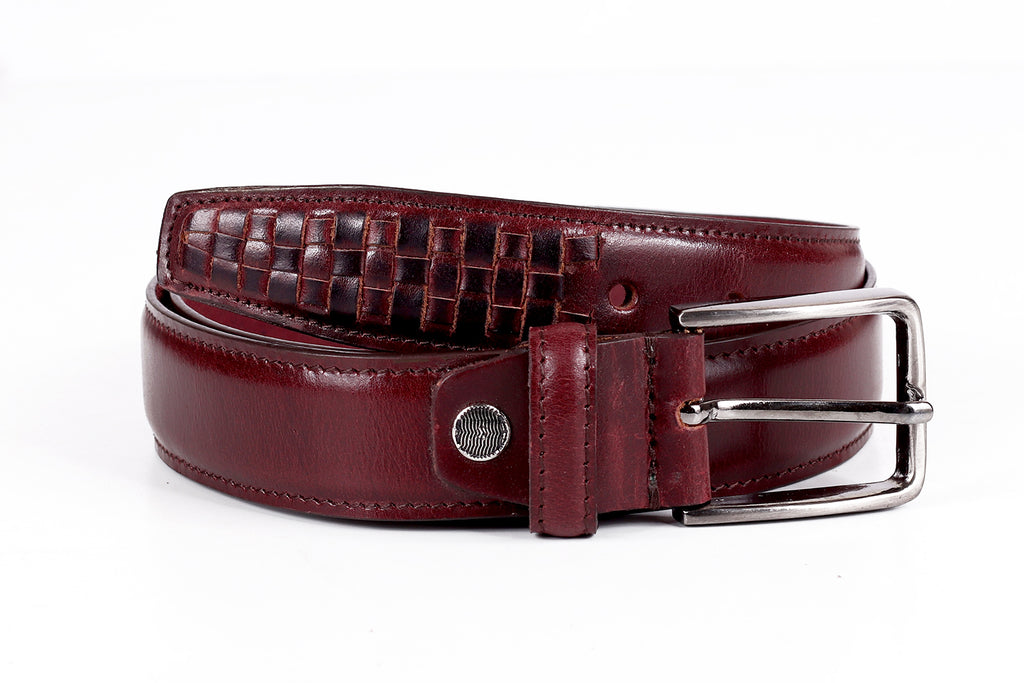 Burgundy Brown Belt Mens India