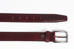 Load image into Gallery viewer, Mens Brown Belt Made in Italy, Mens Burgundy belt
