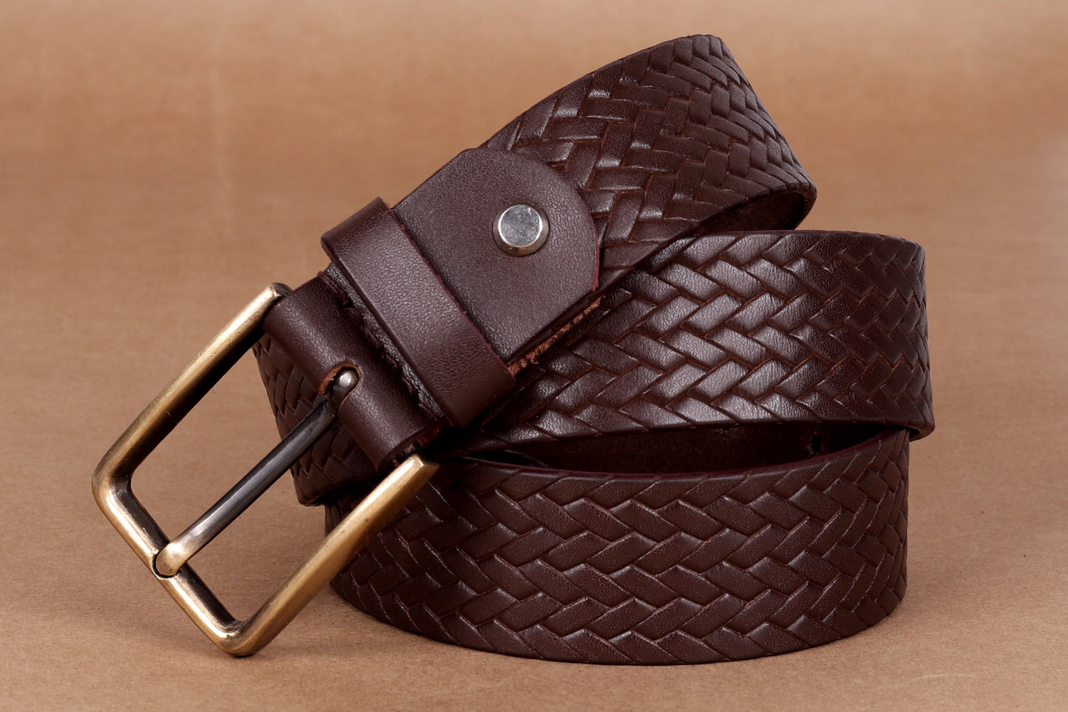 Mens Dark Brown Leather Belt Online