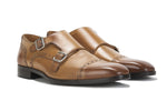 Load image into Gallery viewer, tan colour double monk strap shoes for men
